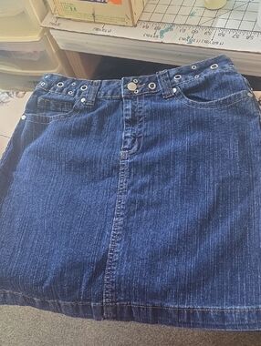 Blue Denim A-Line Skirt - Classic Casual